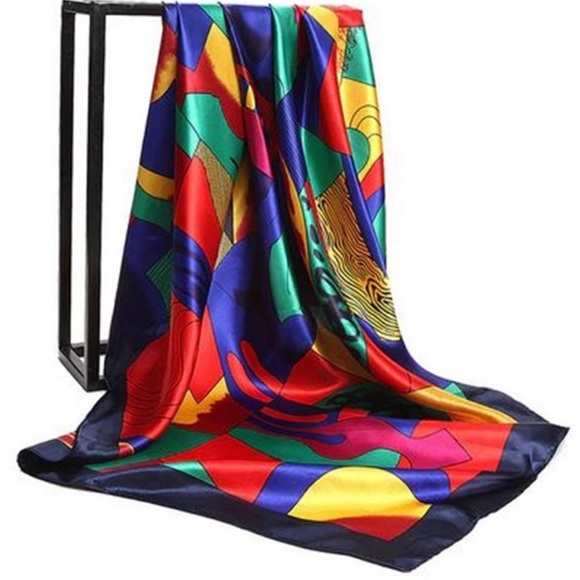 Scarf silky-feel bold brilliant colorful timeless - Picture 2 of 4